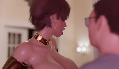Excited son fucks drunk mom with huge tits in 3D cartoon