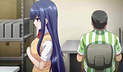 Pervy manager takes breaks to have sex with hentai girls from the store