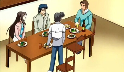 Half-sister teaches her brother to have sex in hentai cartoon