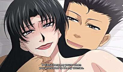 Married milfs have group sex with young guys in anime