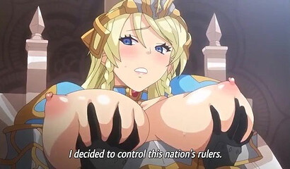 The queen and princess from the hentai cartoon give a double blowjob to the hypnotist