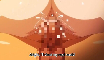 The queen and princess from the hentai cartoon give a double blowjob to the hypnotist