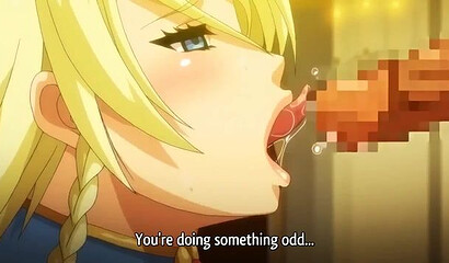 The queen and princess from the hentai cartoon give a double blowjob to the hypnotist