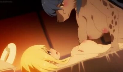 Fluffy hyena with cock fucks haloed beauty in hentai cartoon