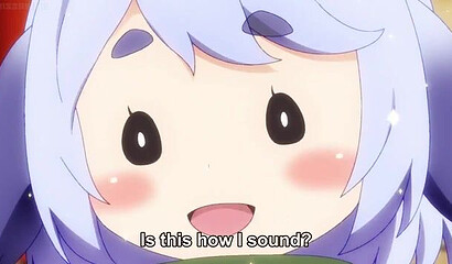 Fluffy hyena with cock fucks haloed beauty in hentai cartoon