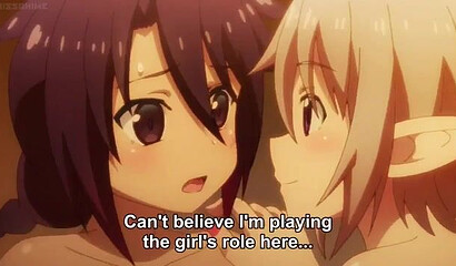 Fluffy hyena with cock fucks haloed beauty in hentai cartoon