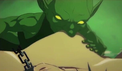 Goblins with big dicks in their cave fuck gay yaoi in the ass