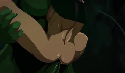 Goblins with big dicks in their cave fuck gay yaoi in the ass