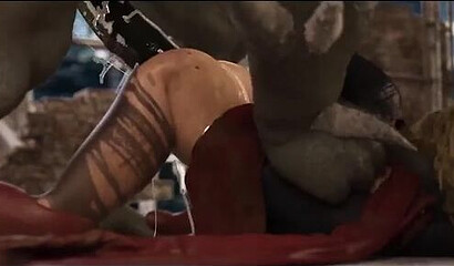 Huge monster from 3D sex cartoon destroys beautiful Supergirl's pussy