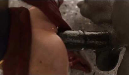 Huge monster from 3D sex cartoon destroys beautiful Supergirl's pussy