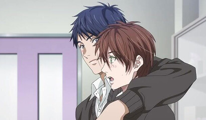 Gay yaoi students have anal threesome in anime cartoon