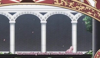 A succubus watches harem girls fuck a hentai cartoon character