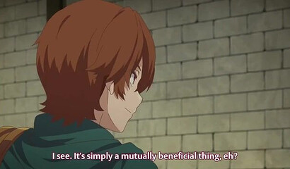 A succubus watches harem girls fuck a hentai cartoon character