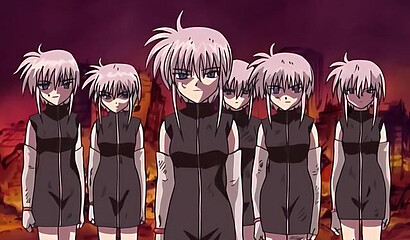 Fairy girls gently lick each other's tits in anime sex cartoon