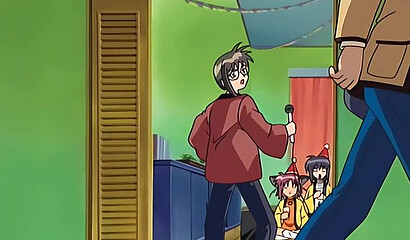 Fairy girls gently lick each other's tits in anime sex cartoon