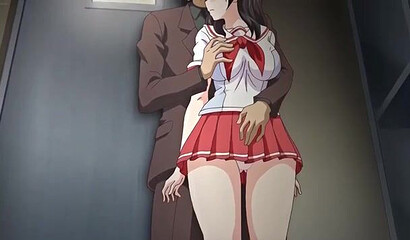 Horny hentai school teacher fucks cute schoolgirl after class