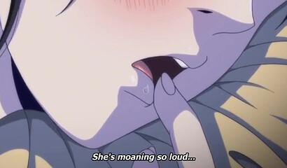 A guy saw his neighbor masturbating and took her virginity in a hentai cartoon