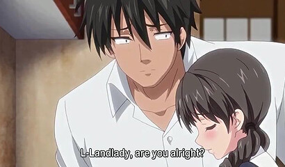 Big guy pays rent by having sex with landlady in hentai cartoon