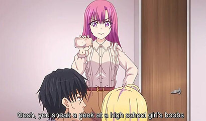 A horny tutor from an anime cartoon fucks a mom and her two daughters