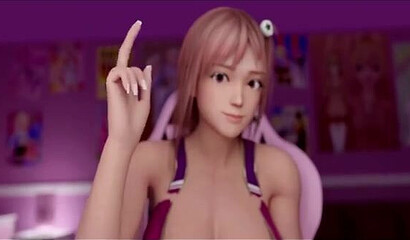 Sexy 3D hottie Honoka from Dead or Alive (DoA) moans with cock in her pussy
