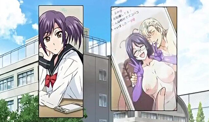 Hentai milf fucks in the ass with her lover while her husband is not at home