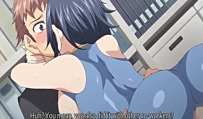 Hentai milf fucks in the ass with her lover while her husband is not at home