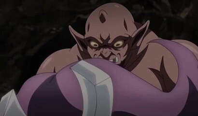 A huge goblin drags a girl into a cave and fucks her hard with his big cock