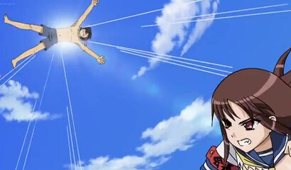 Two hentai nurses with big tits fuck in the woods with a lucky guy