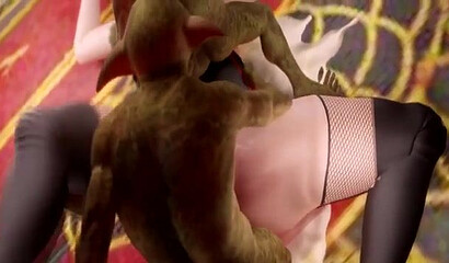 Huge monsters fuck sexy Final Fantasy heroines in prison