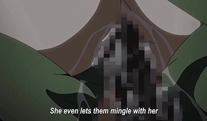 A goblin's huge dick almost ripped a hentai cartoon girl in two.