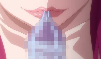 Two busty hentai hotties dominate a submissive guy with glasses