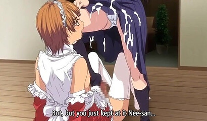 Stepsister jerks sissy-boy brother's cock with her legs and fucks him