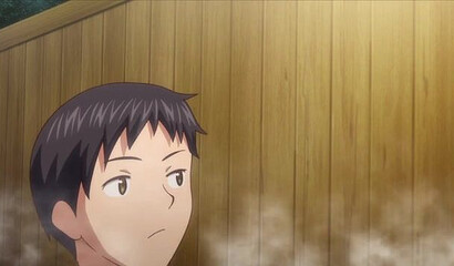 Guys fuck a hentai schoolgirl in a swimsuit next to a swimming pool