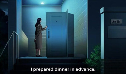 Unfaithful hentai cartoon wife fucks in front of the camera with a crowd of men