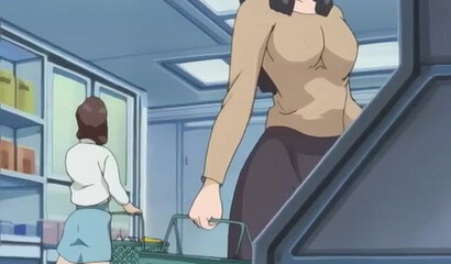 Hentai milf with milky breasts fucks at work with young manager