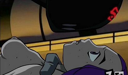 Big and strong Detstroke fucks Raven from the Teen Titans cartoon in the ass.