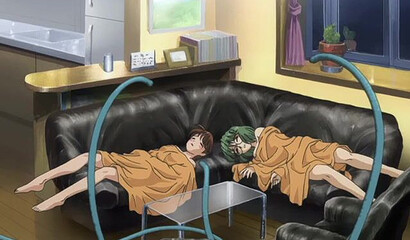 The evil professor from the hentai cartoon staked the sexy warrior girl