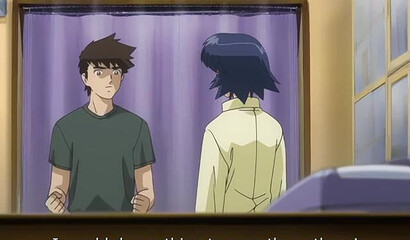 The evil professor from the hentai cartoon staked the sexy warrior girl