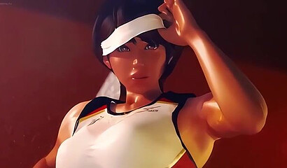 Sexy athlete in 3D sex cartoon fucks with her coach