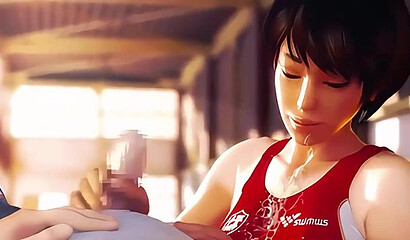 Sexy athlete in 3D sex cartoon fucks with her coach