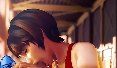 Sexy athlete in 3D sex cartoon fucks with her coach