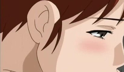 Muscular woman in hentai cartoon fucks teenager in shower