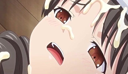 Tiny chef girl puts cream on guy's cock before blow job