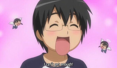 Sweet couple of anime schoolboys have tender sex in the bedroom