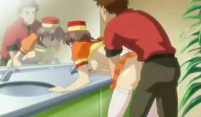 Kinky burger shop manager fucks cute employee in back room