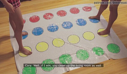 Stepson plays sexy Twister with busty stepmom's pussy in 3D cartoon