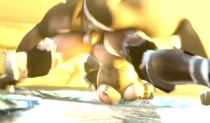 Busty ninja girls in 3D cartoon are fucked by big monster dicks