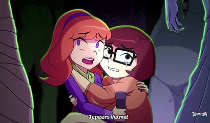 Cartoon monsters had group sex with Velma and Daphne from Scooby Doo.