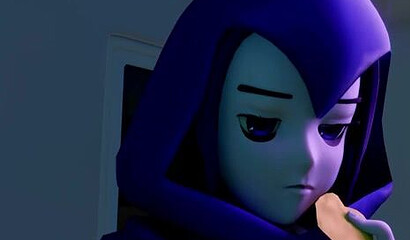 Futa girls Blackfire and Starfire fuck Raven in a 3D cartoon parody