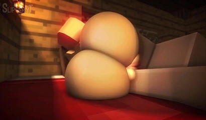 Zombies and an iron golem hardcore fuck little Jenny from Minecraft